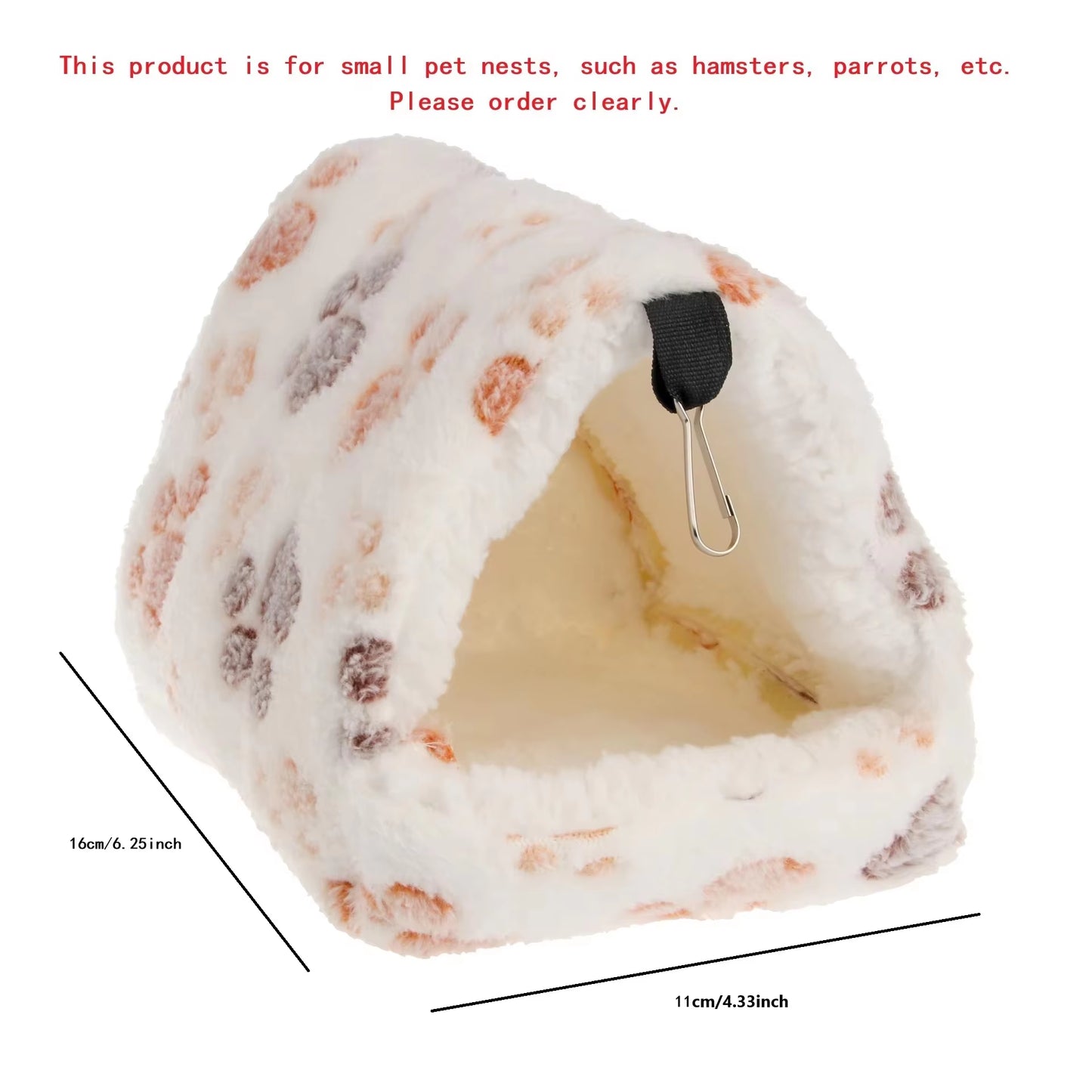 1PCS Coral Fleece Dot Printing Small Foam Pet House Hanging Hamster Bed for Small Animals Squirrel Parrot Cotton Nest