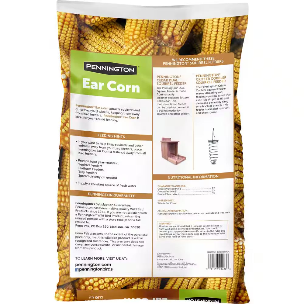 6.5 Lb. Ear Corn Cobs Wildlife Treats for Squirrels, Geese and Ducks